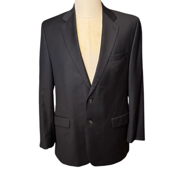 Lauren Ralph Lauren Men’s 44L Wool Navy Blue Two Button Sport Coat Blazer - Picture 1 of 9